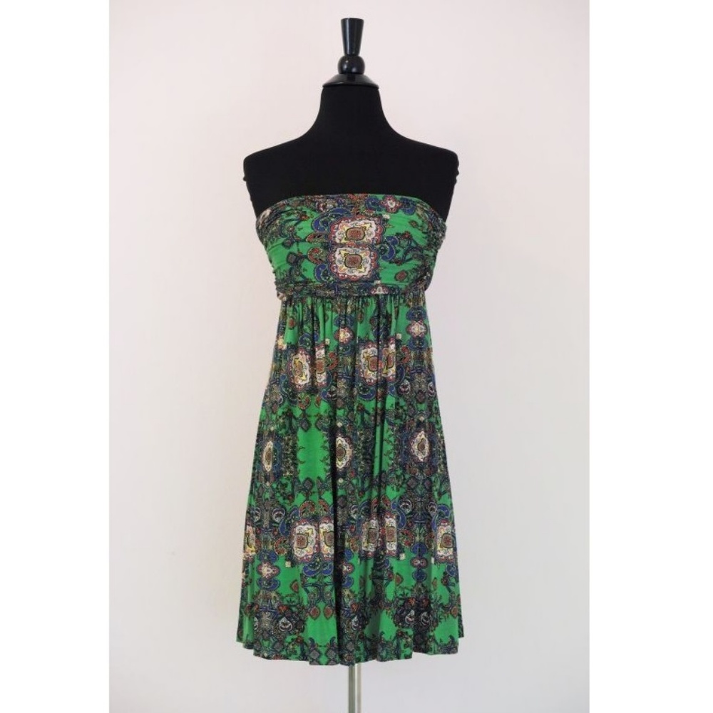 Bohemian Boho Gypsy Strapless Babydoll Flare Dress